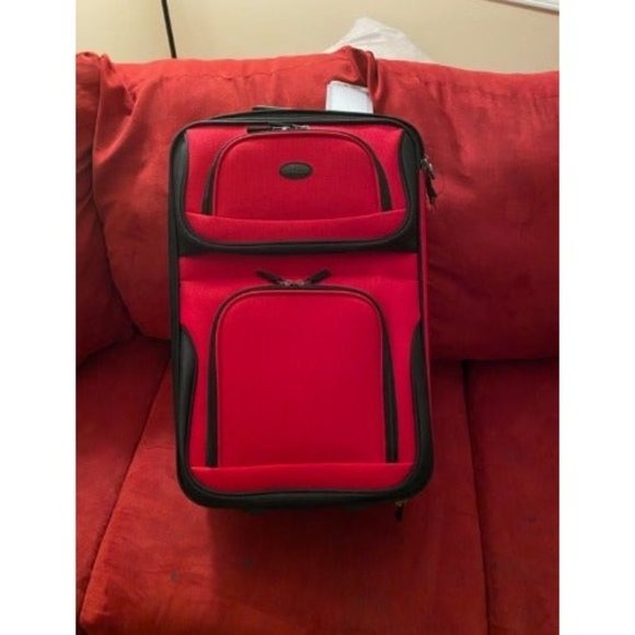 Rio Rugged Fabric Expandable Carry-On Luggage Set, Red, 2 Count(Pack of 1) - Picture 2 of 3